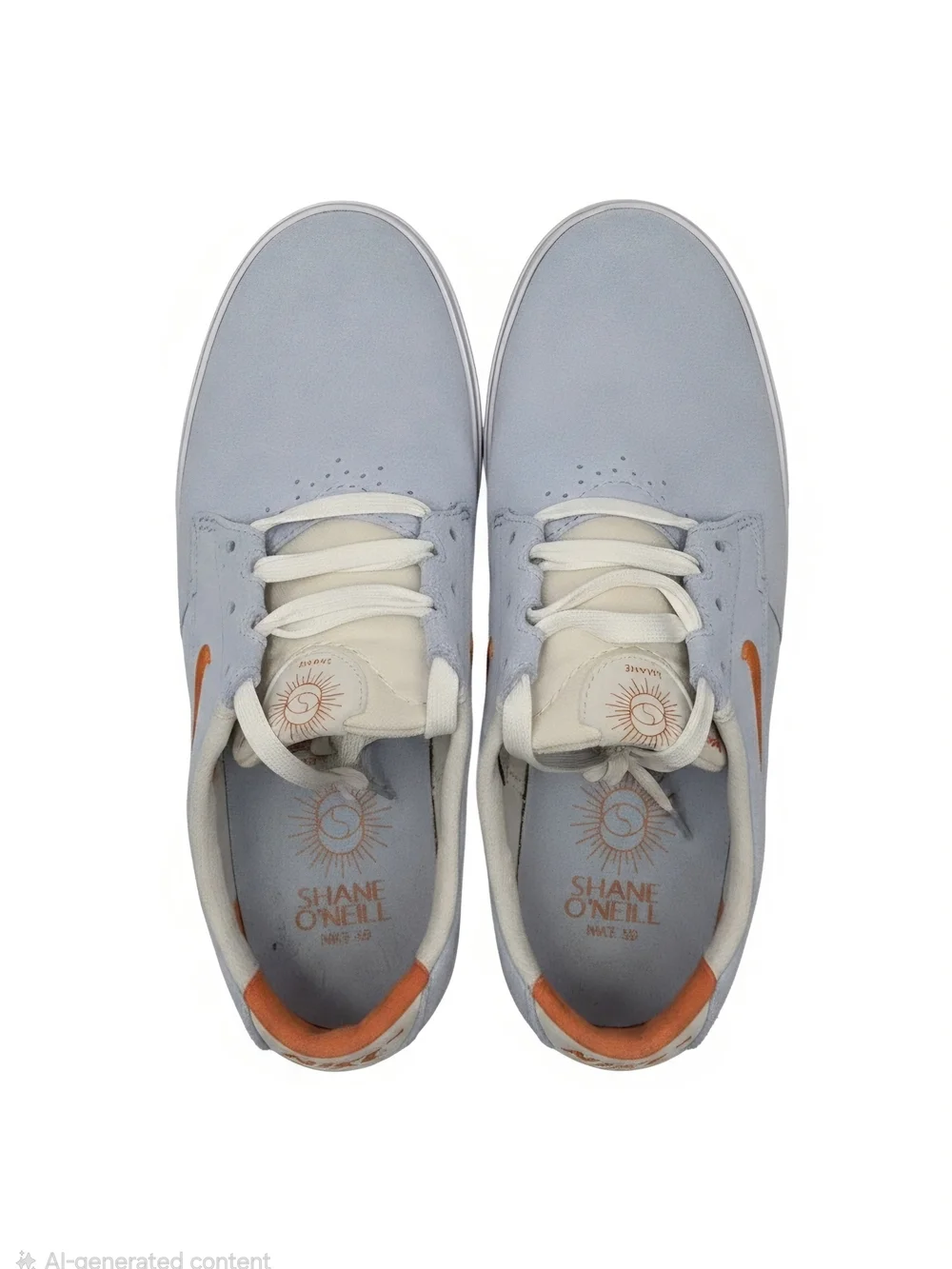 Nike Men’s Light Blue Sneakers with Orange Swoosh